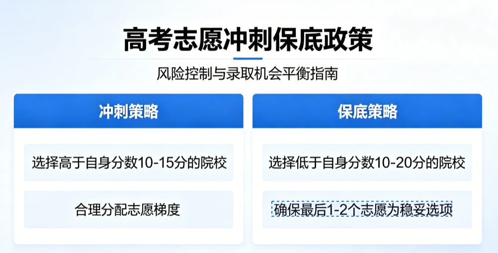 2026高考志愿填报冲刺保底策略